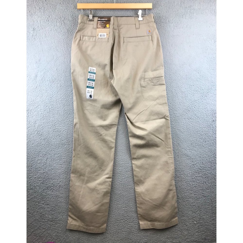 New Carhartt Rugged Flex Relaxed Fit Work Pants 33x34 Khaki